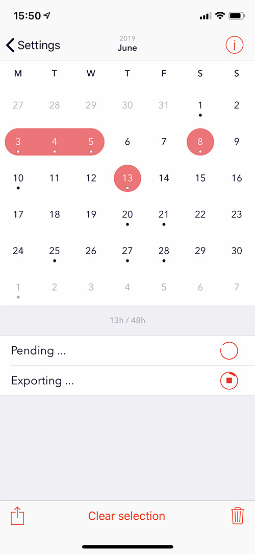 Exporting data with Aidlab iOS app
